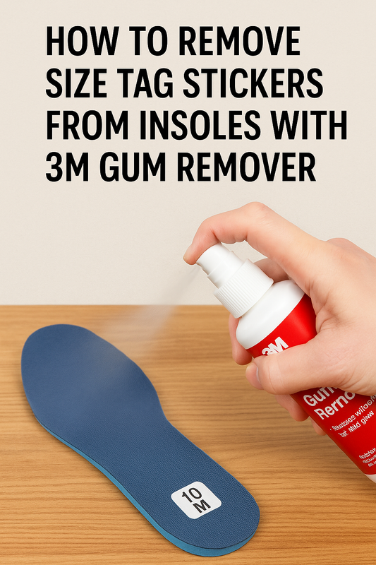 How to Remove Size Tag Stickers from Insoles with 3M Gum Remover