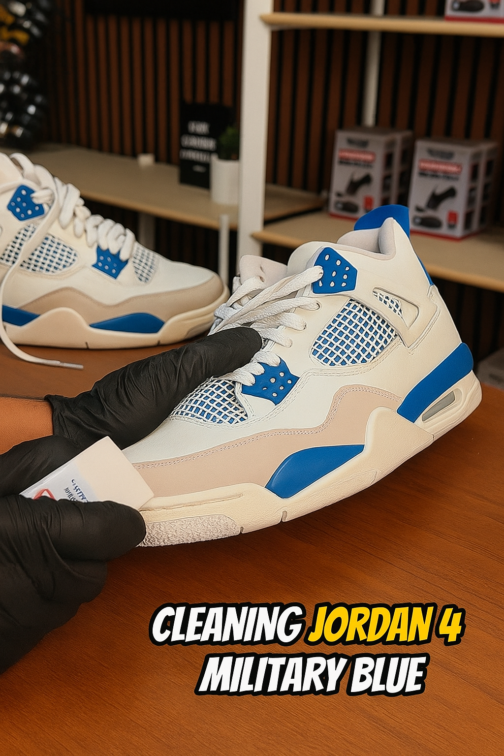 Cleaning Jordan 4 Military Blues