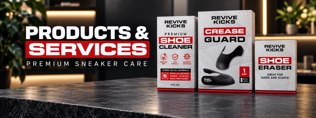 Revive Kicks premium shoe care products and professional sneaker cleaning services